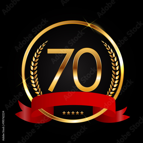 Template Logo 70 Years Anniversary Vector Illustration