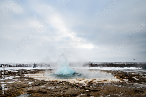hot spring geyser in iceland