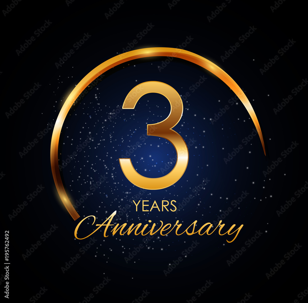 Template Logo 3 Year Anniversary Vector Illustration