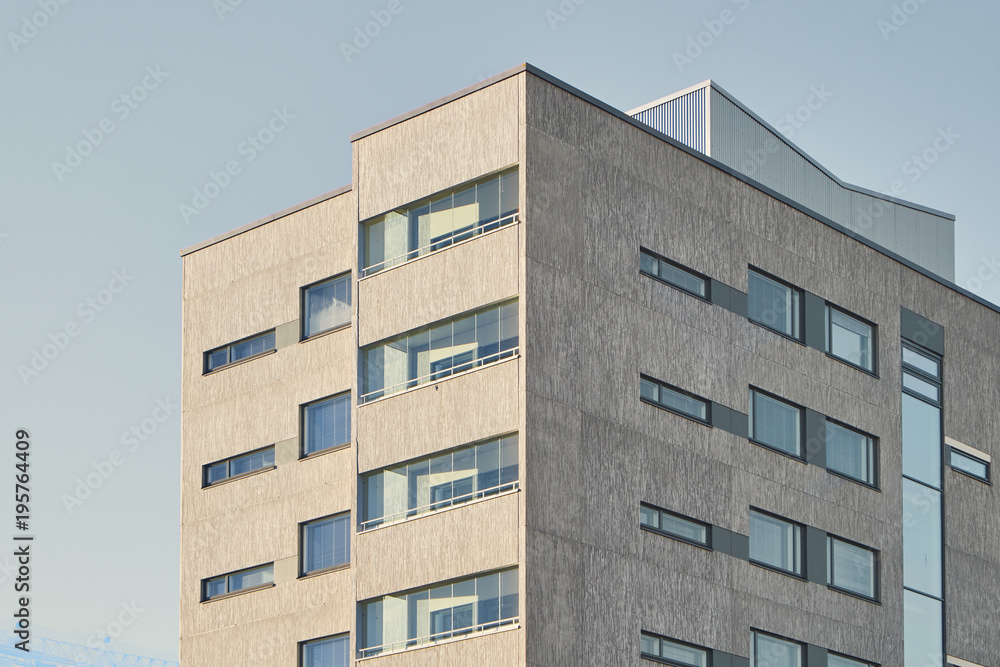 Espoo, Finland - January 8, 2018: building construction site Bonava, new brand apartments in Espoo city Espoo, Finland - January 8, 2018: building construction site Bonava, new brand apartments in Espoo city