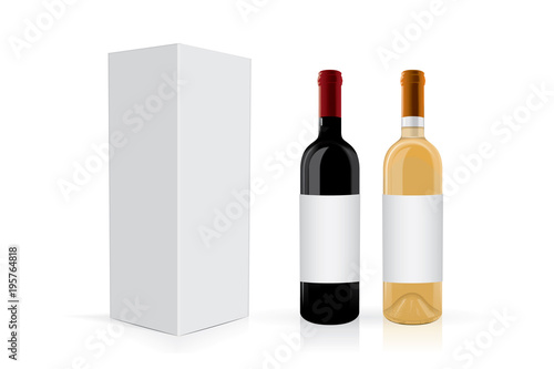 a bottle of wine with  a package Mock Up  Template