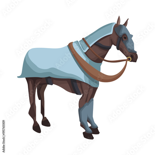 Horse with medieval armour vector illustration graphic design