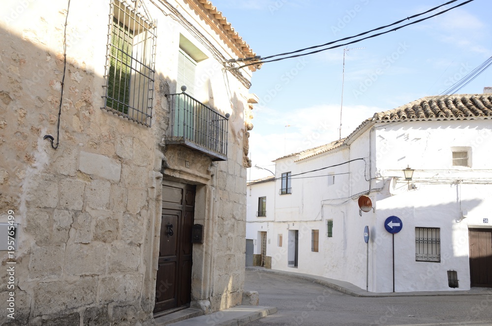 Street in the village of Belmonte, Spain