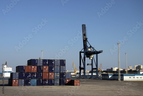 Container yard in the seaport of Cadiz.