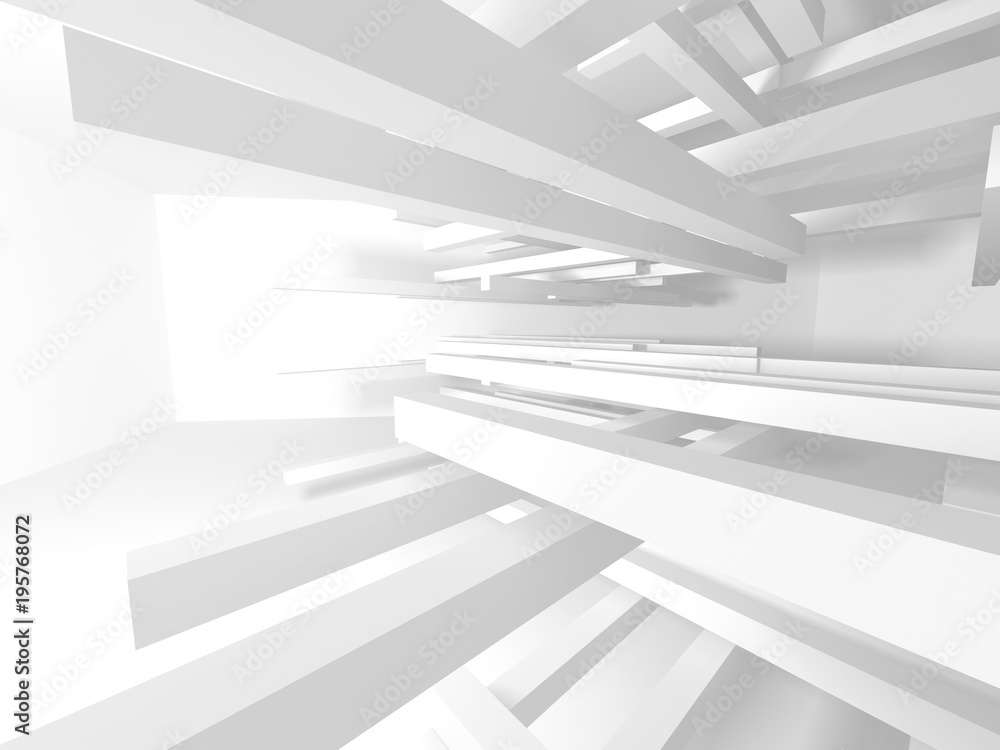 Fototapeta premium Futuristic White Architecture Design Background