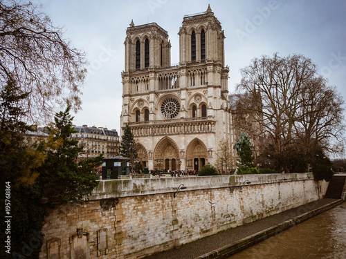 Notre Dame Cathedral is located in the heart of Paris on the largest island of the Seine.