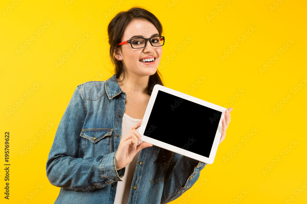 Young woman with tablet computer Young woman with tablet computer