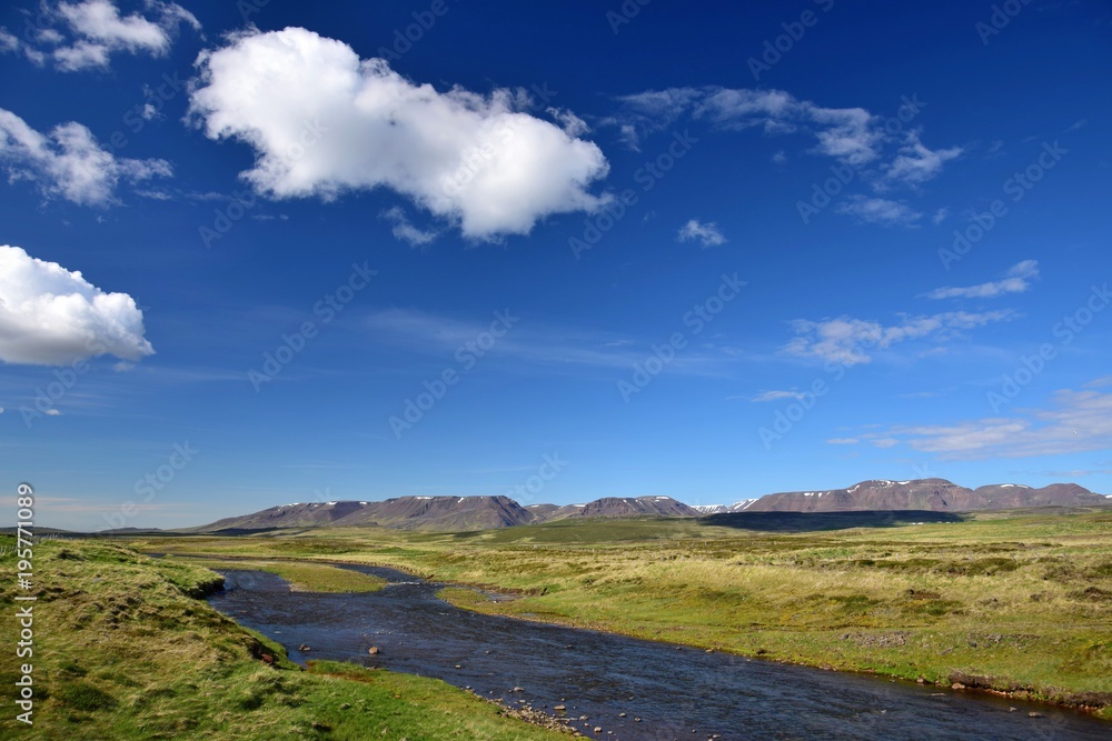 Icelandic scenery - a river in the northwest of Iceland near Blönduos