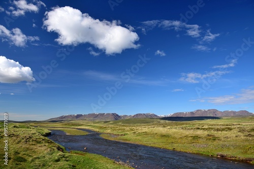 Icelandic scenery - a river in the northwest of Iceland near Blönduos