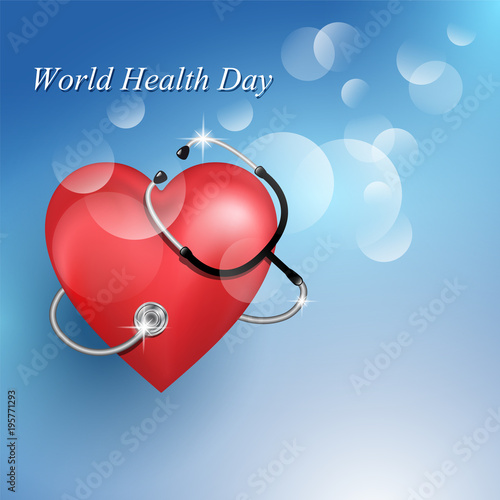 Stethoscope medical equipment and the heart shape.