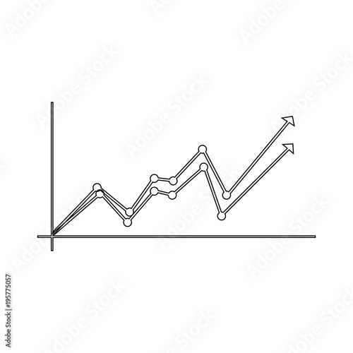 Infographics. Chart icon. Growing graph symbol
