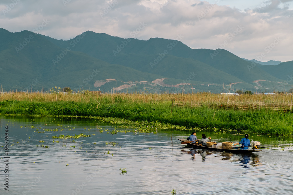 Boat on Inle lake shan state Myanmar