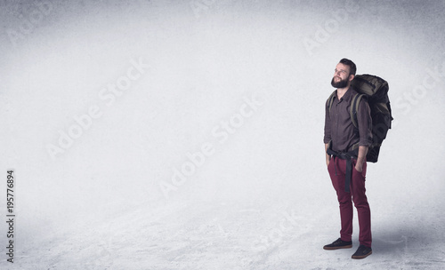 Young man with a backpack