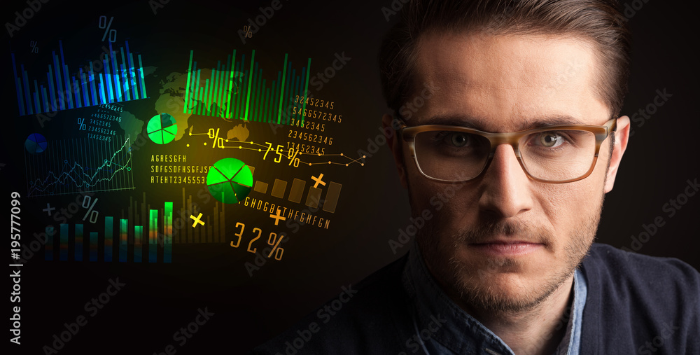 Portrait of a young businessman on dark background Portrait of a young businessman on dark background
