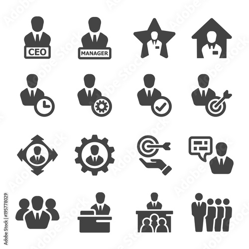 CEO,manager icon set