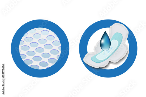 Icons of sanitary napkins on a white background.