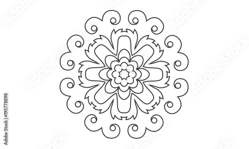 Coloring Book Ornament Mandala Floral Symbol