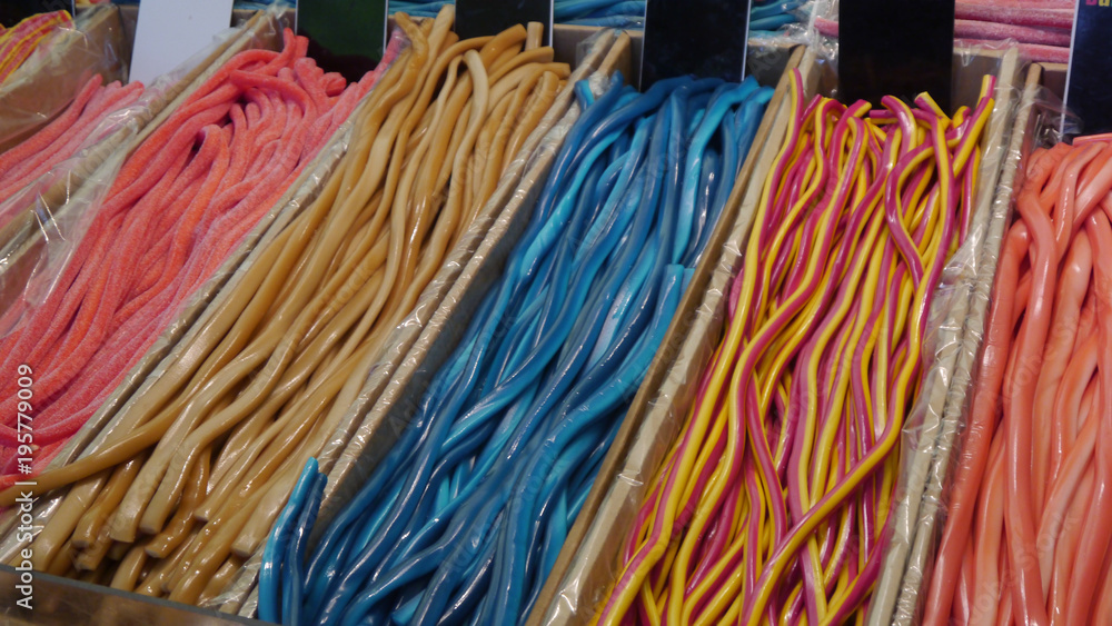 Multicolored sugar laces