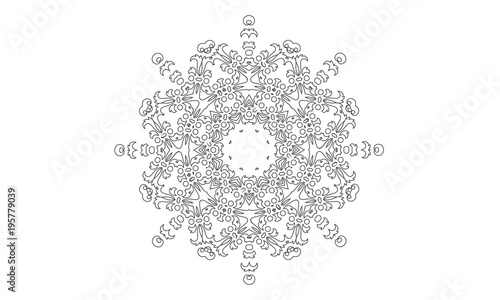 Coloring Book Wedding Ornament Mandala Floral Symbol
