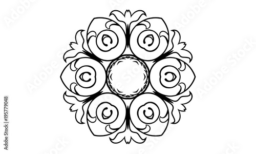 Coloring Book Ornament Mandala Floral Symbol