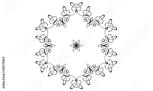 Coloring Book Wedding Ornament Mandala Floral Symbol