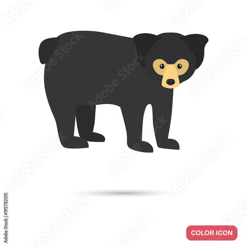 Sloth bear color flat icon © LynxVector