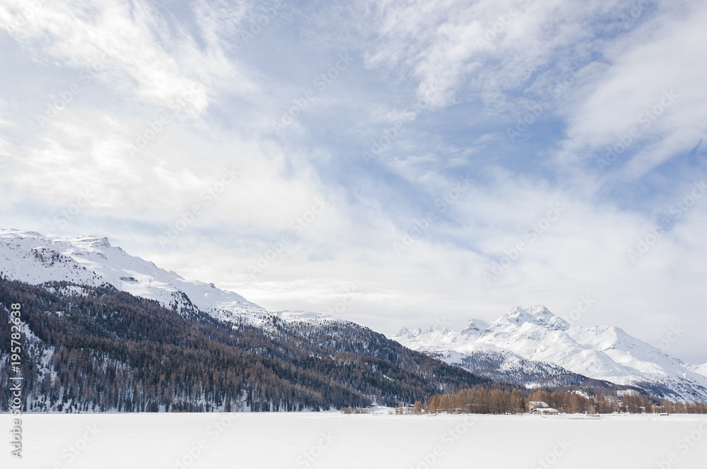 Sils, Silsersee, Langlauf, Langlaufloipen, Piz da La Margna, Winter, Wintersport, Alpen, Oberengadin, Graubünden, Schweiz