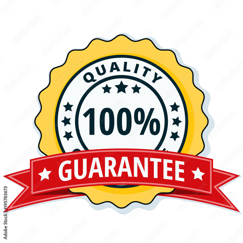 100% Qualty Guarantee label illustration 100% Qualty Guarantee label illustration