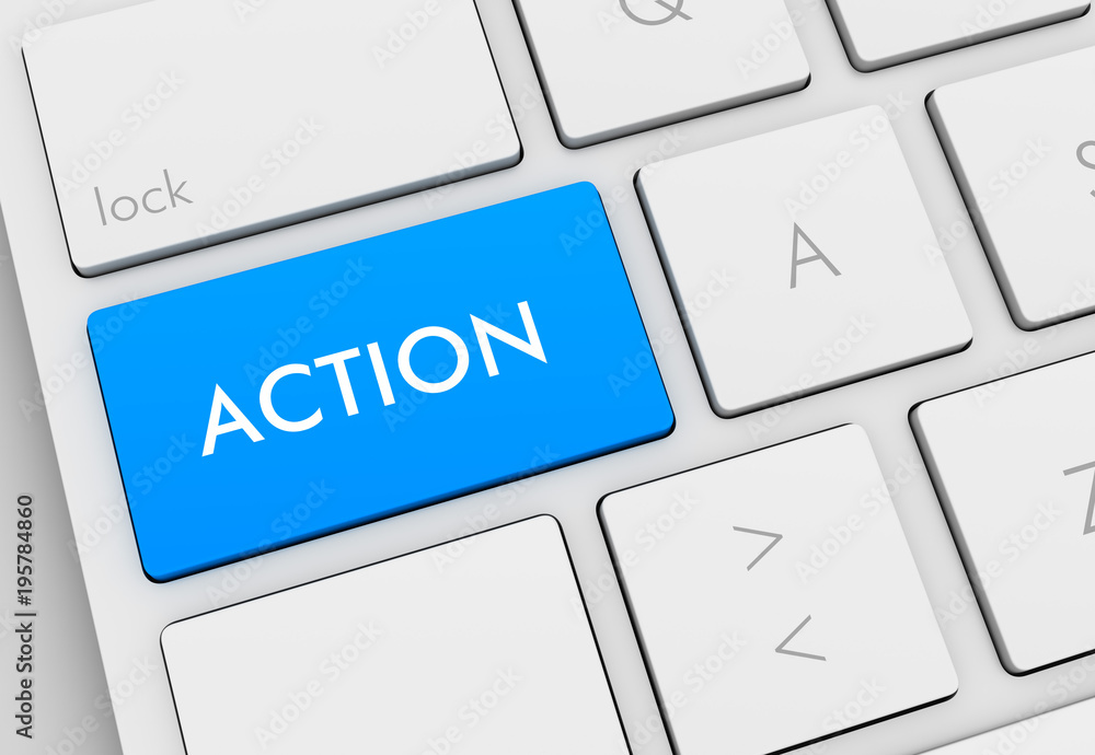 action keyboard concept 3d illustration action keyboard concept 3d illustration