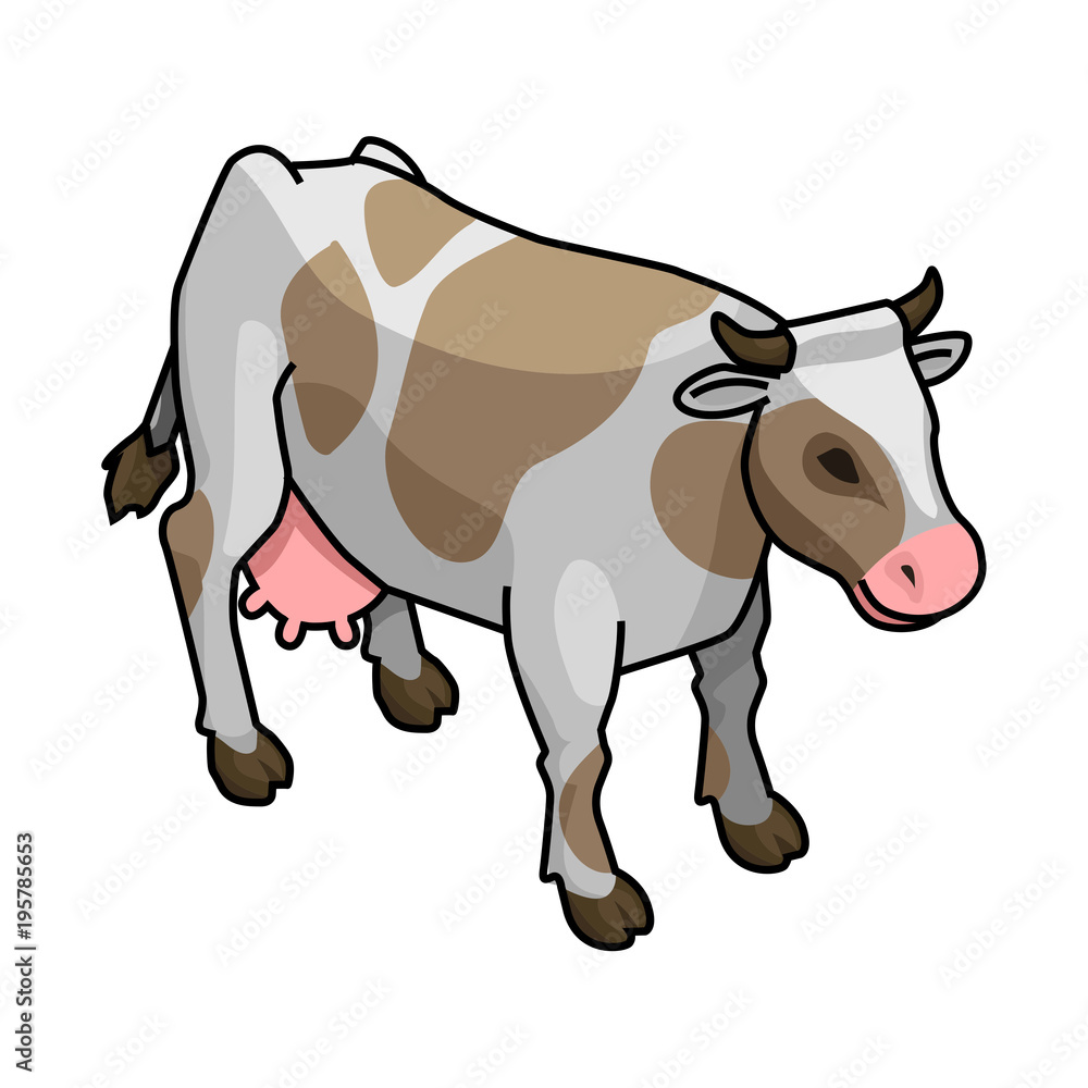 Isometric vector cow