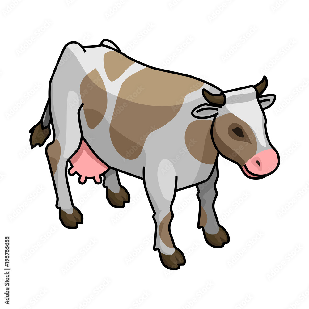 Isometric vector cow Isometric vector cow