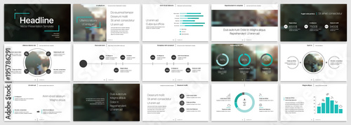 Green presentation templates elements on a white background. Vector infographics. Use in Presentation, flyer and leaflet, corporate report, marketing, advertising, annual report, banner.