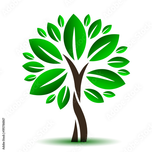 Leafy tree, eco sign – vector