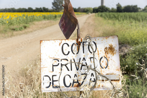 Coto privado de caza - Spanish words for private hunting ground photo