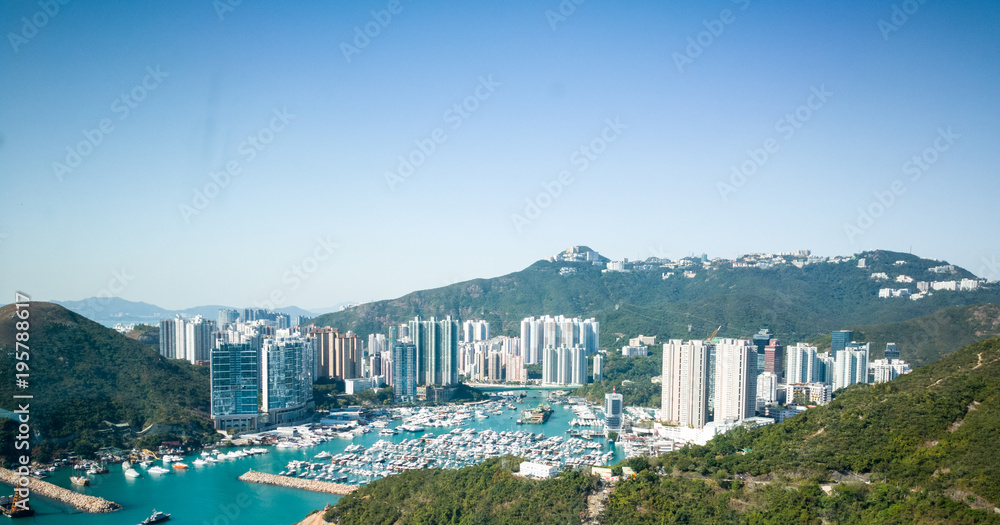 Fototapeta premium Hong Kong beautiful skyline, nature and modern lifestyle together