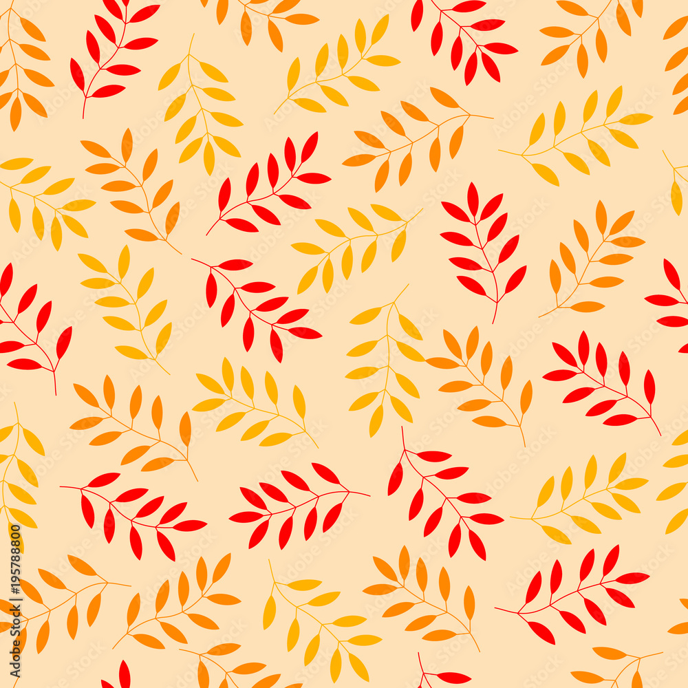 Autumn with leaves seamless pattern. Vector background. Autumn with leaves seamless pattern. Vector background.