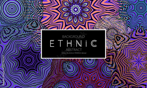 Ethnic banners template with floral Mandala ornament.