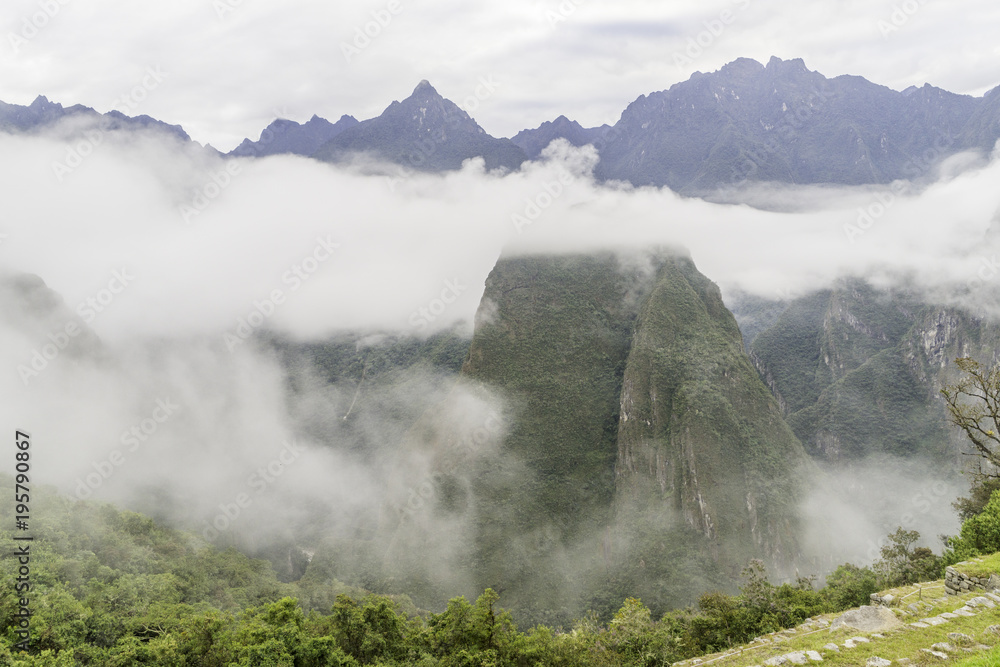 Mist around Machu Picchu, Peru