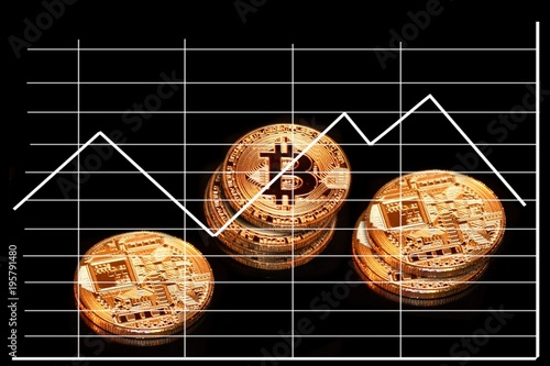 Bitcoin con grafico valore photo