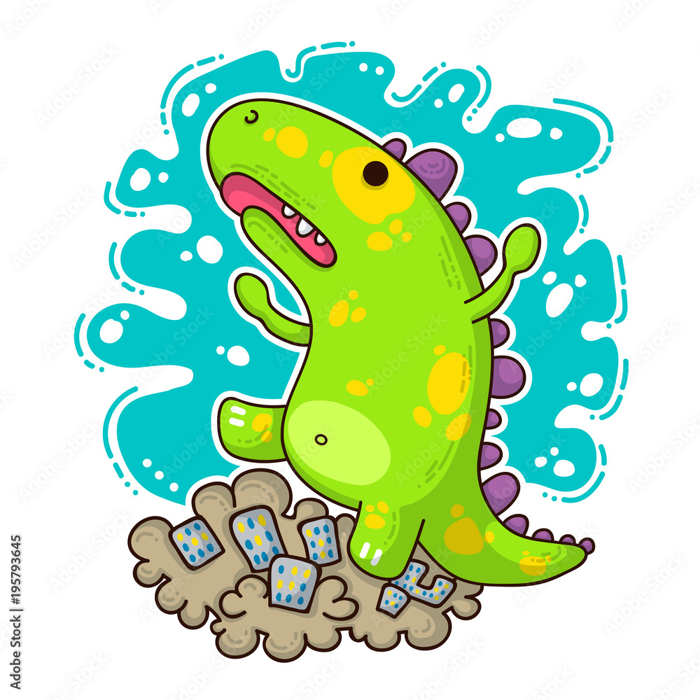 Cool Dino doodle illustration Cool Dino doodle illustration
