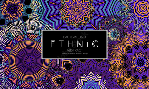 Ethnic banners template with floral Mandala ornament.