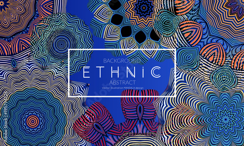 Ethnic banners template with floral Mandala ornament.