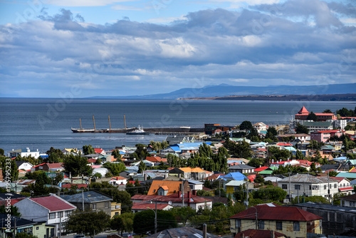 Panoramic view of Punta Arenas and Straits of Magellan. Patagonia, Chile, South America photo