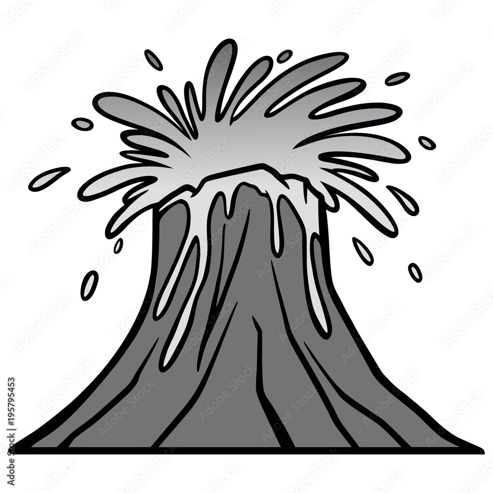 Volcano Blast Illustration - A vector cartoon illustration of a Volcano  eruption with Lava. Stock Vector | Adobe Stock