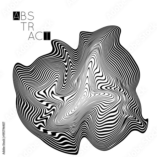 Abstract striped wavy shape