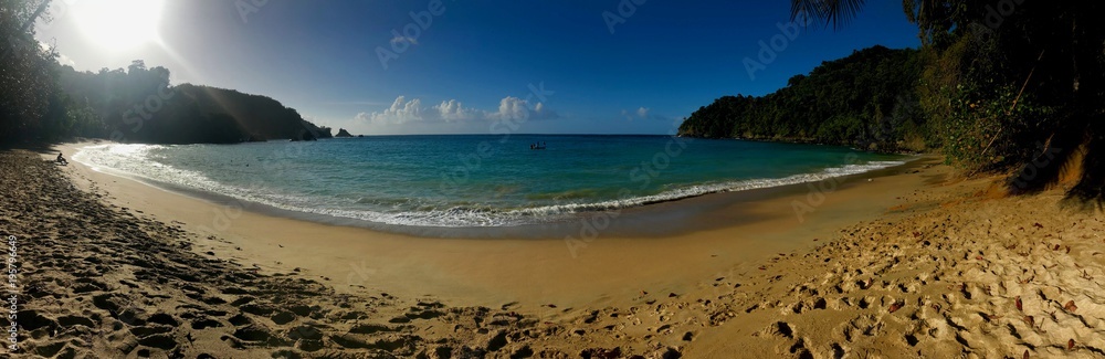 Panorama of the beautiful Englishman's Bay on the Caribbean island of Tobago (Trinidad and Tobago, West Indies) between Castara and Parlatuvier Panorama of the beautiful Englishman's Bay on the Caribbean island of Tobago (Trinidad and Tobago, West Indies) between Castara and Parlatuvier