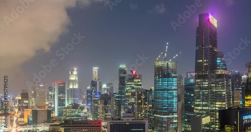 Wallpaper Mural Timelapse of Singapore Skyline night and dusk Torontodigital.ca