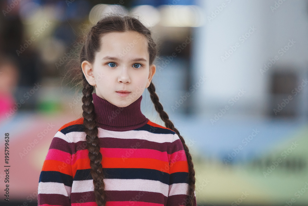 Little girl with braids