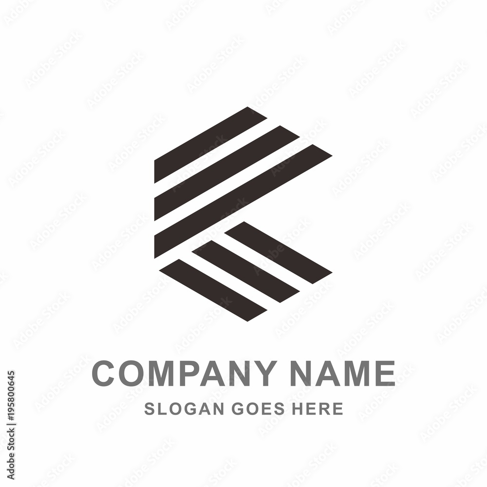 Monogram Letter C Geometric Square Cube Hexagon Architecture Construction Business Company Stock Vector Logo Design Template