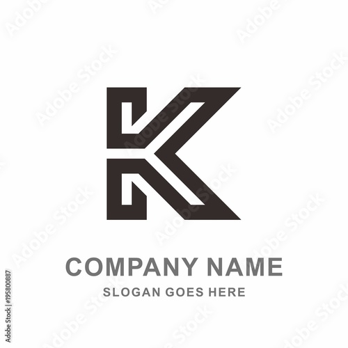 Monogram Letter K Geometric Square Architecture Interior Construction Business Company Stock Vector Logo Design Template